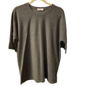 ZENANA GRAY CREW NECK TEE